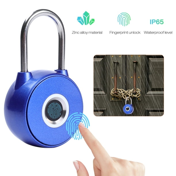 Fingerprint Padlock Lock Waterproof Biometric Luggage Suitcase Travel Entry IP65